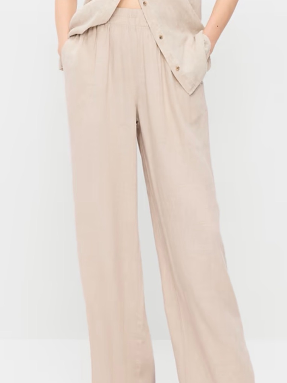 Old Navy Super Wide Leg High Rise Linen Pants